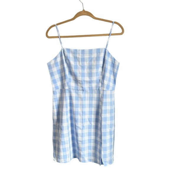 BP Plaid Square Neck Sundress Blue Size L - Picture 4 of 7